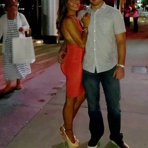 Backless pink Windsor dress